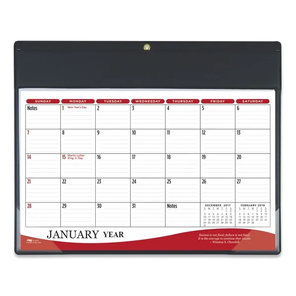 9"H x 11.25"W 12-month vinyl two-color daily planner with frosted corners... from ASI 54040 Fey Promo / Fey Calendar Impressions