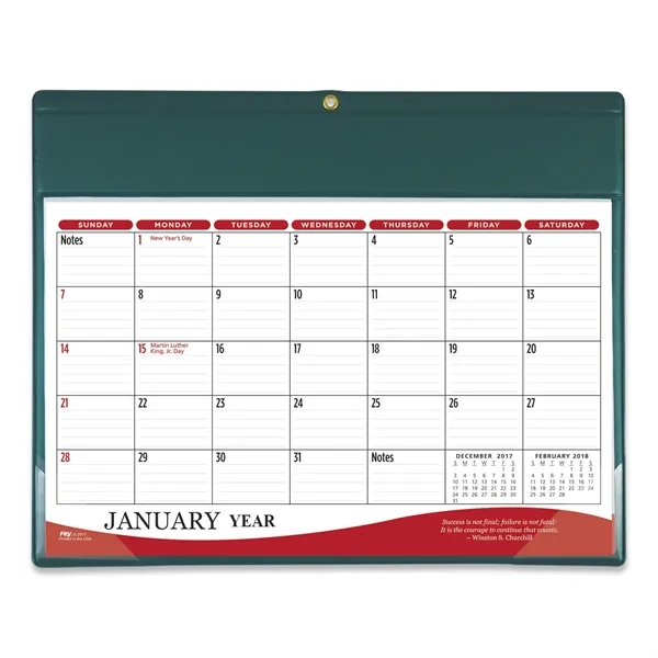 9"H x 11.25"W 12-month vinyl two-color daily planner with frosted corners... from ASI 54040 Fey Promo / Fey Calendar Impressions