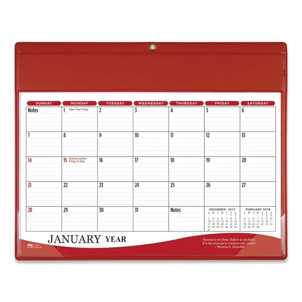 9"H x 11.25"W 12-month vinyl two-color daily planner with frosted corners... from ASI 54040 Fey Promo / Fey Calendar Impressions