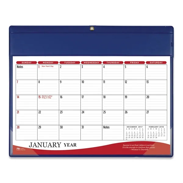 9"H x 11.25"W 12-month vinyl two-color daily planner with frosted corners... from ASI 54040 Fey Promo / Fey Calendar Impressions