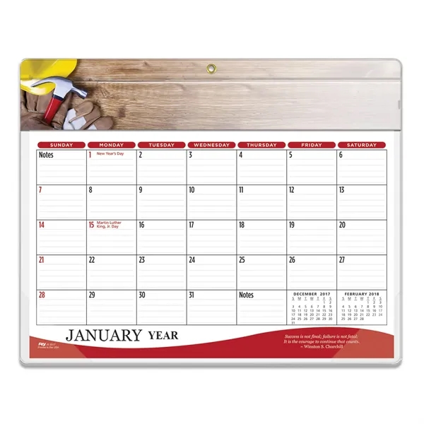 9"H x 11.25"W 12-month vinyl two-color daily planner with frosted corners... from ASI 54040 Fey Promo / Fey Calendar Impressions