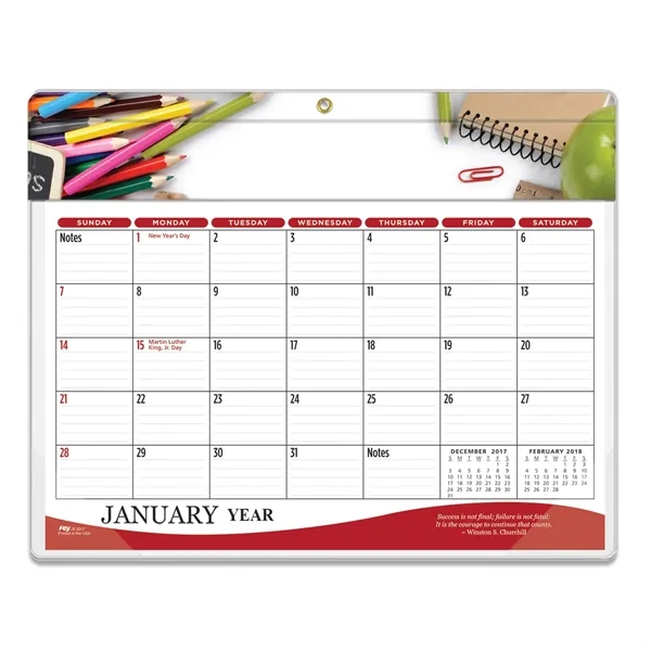 9"H x 11.25"W 12-month vinyl two-color daily planner with frosted corners... from ASI 54040 Fey Promo / Fey Calendar Impressions