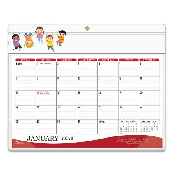 9"H x 11.25"W 12-month vinyl two-color daily planner with frosted corners... from ASI 54040 Fey Promo / Fey Calendar Impressions