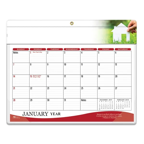 9"H x 11.25"W 12-month vinyl two-color daily planner with frosted corners... from ASI 54040 Fey Promo / Fey Calendar Impressions