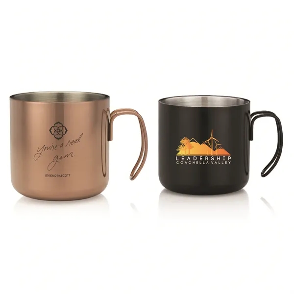 Double wall stainless steel camping mug with curved handle.... from ASI 39820 Opusline (Benmex) / Opus Line