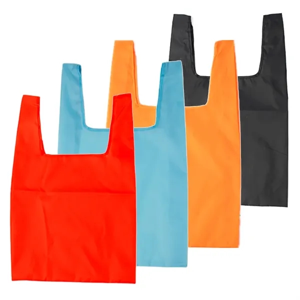 210T foldable and reusable polyester shopping tote bag + 1 color... from ASI 37218 Athena Promo (tm)