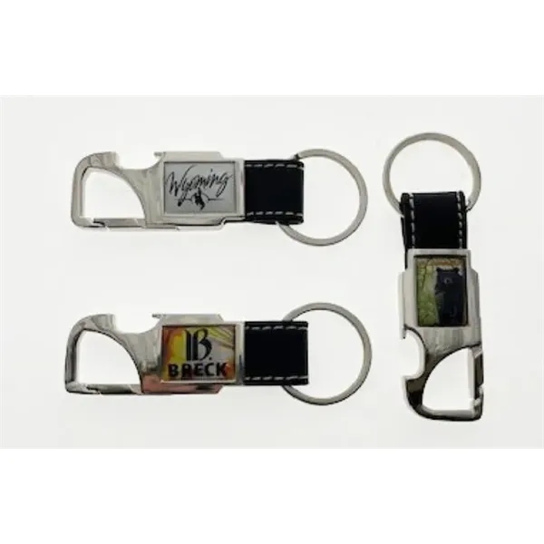 Bottle Opener with Trigger Snap and PU Strap Keychain... from ASI 40610 Perry Blackburne Inc