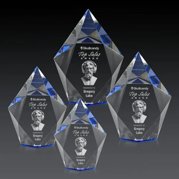 The sparkling Devron Award features a thick freestanding Optical Crystal pentagon... from ASI 84592 St Regis Group / St Regis