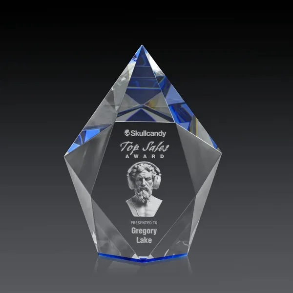 The sparkling Devron Award features a thick freestanding Optical Crystal pentagon... from ASI 84592 St Regis Group / St Regis