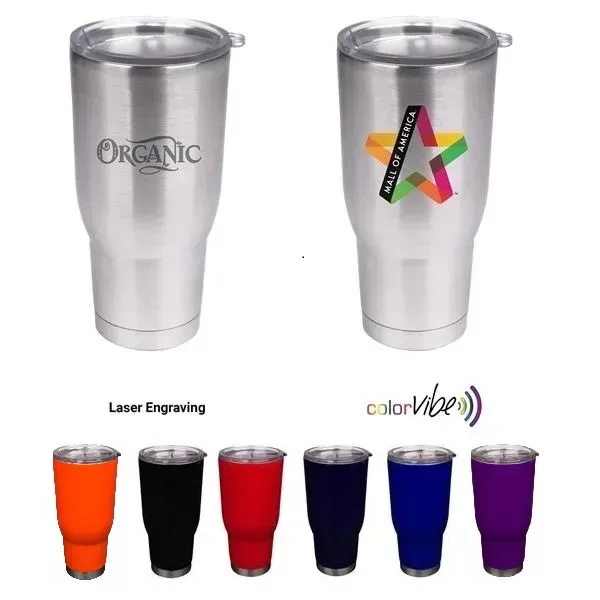 30 oz. stainless steel tumbler with double wall vacuum insulation and... from ASI 99030 Zipline / Zipline®