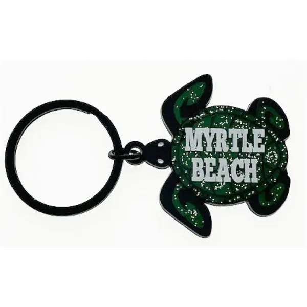 Glitter Turtle Keychain made form zinc alloy and plated in black.... from ASI 40610 Perry Blackburne Inc