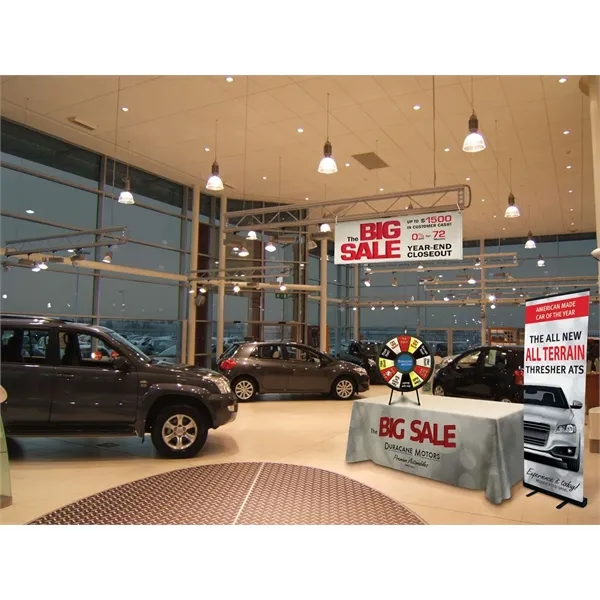 6' standard table throw made of polyester with 4 sides, draped... from ASI 87188 Showdown Displays