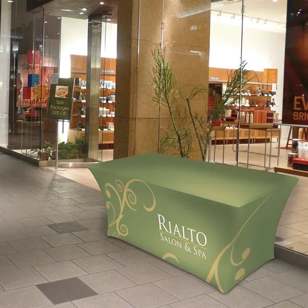 6' table throw made of two-way stretch fabric with 4 sides... from ASI 87188 Showdown Displays