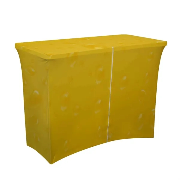 Form-fitting table throw made of two-way stretch fabric that covers all... from ASI 87188 Showdown Displays