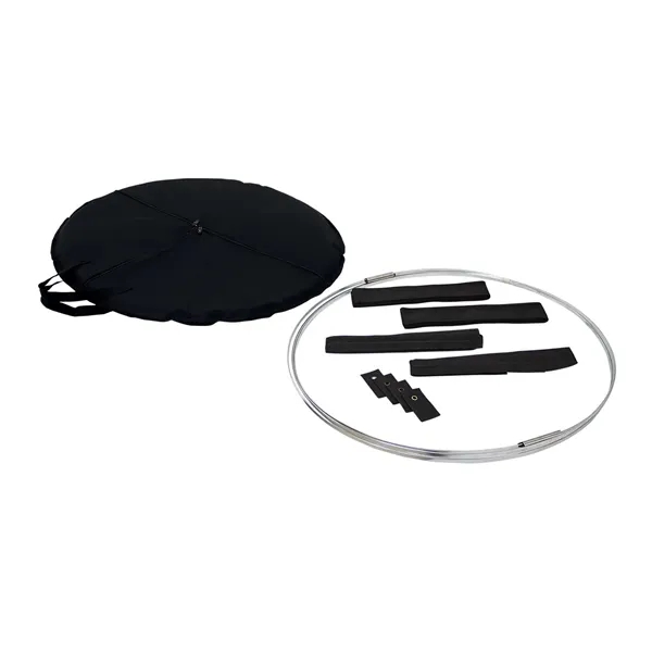 80.75" x 33" x 23" steel and polyester oval twist-up display... from ASI 87188 Showdown Displays