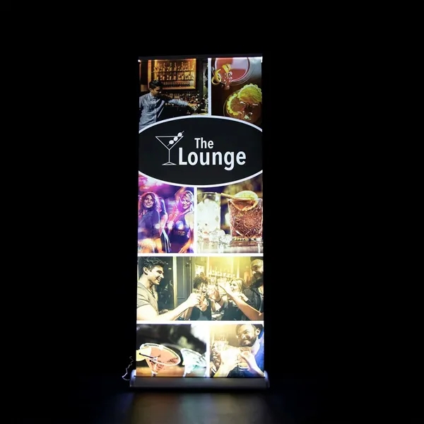 31.5" spotlight retractor kit with LED lights and two single-sided banners.... from ASI 87188 Showdown Displays