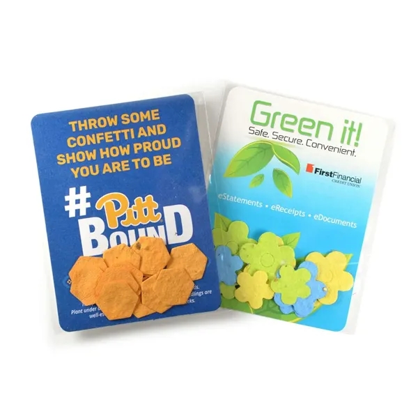 Gift pack features a recycled info card and plantable piece of... from ASI 40646 Bloomin Promotions / Bloomin' Promotions™