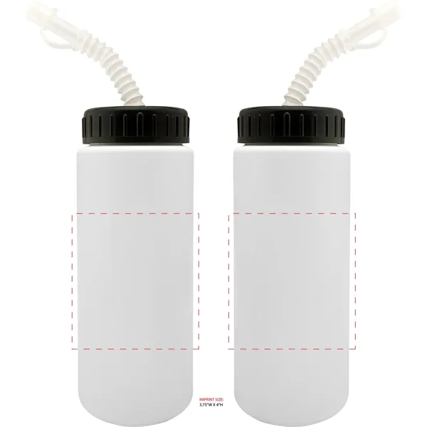 32 Oz. White Sport Bottle with Cap, Tip, and Straw... from ASI 80060 VisionUSA