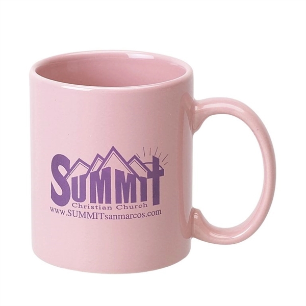 11 ounce colored ceramic mug with C-shaped handle in assorted colors.... from ASI 39820 Opusline (Benmex) / Opus Line