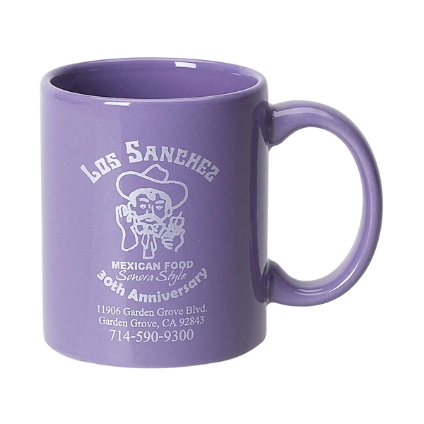 11 ounce colored ceramic mug with C-shaped handle in assorted colors.... from ASI 39820 Opusline (Benmex) / Opus Line
