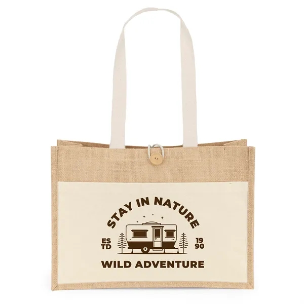 Cotton/Jute Tote with 10 oz. cotton front pocket and 1 1/4"... from ASI 37940 Bag Makers Inc