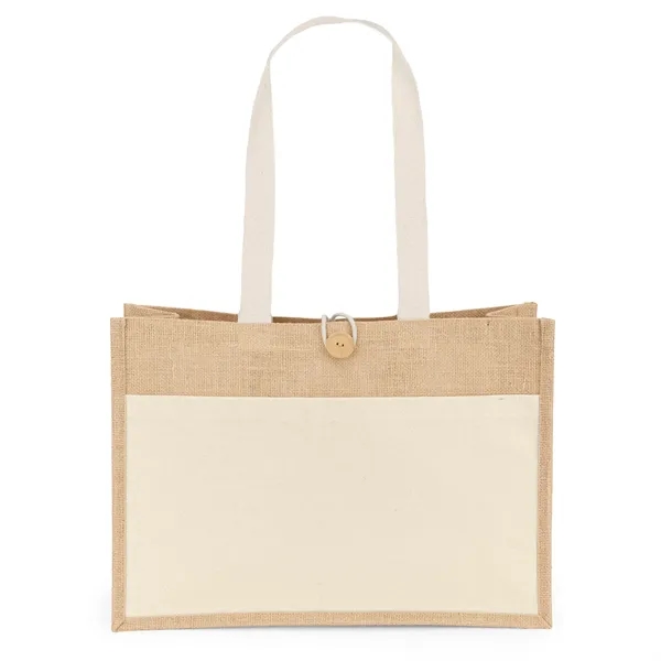 Cotton/Jute Tote with 10 oz. cotton front pocket and 1 1/4"... from ASI 37940 Bag Makers Inc