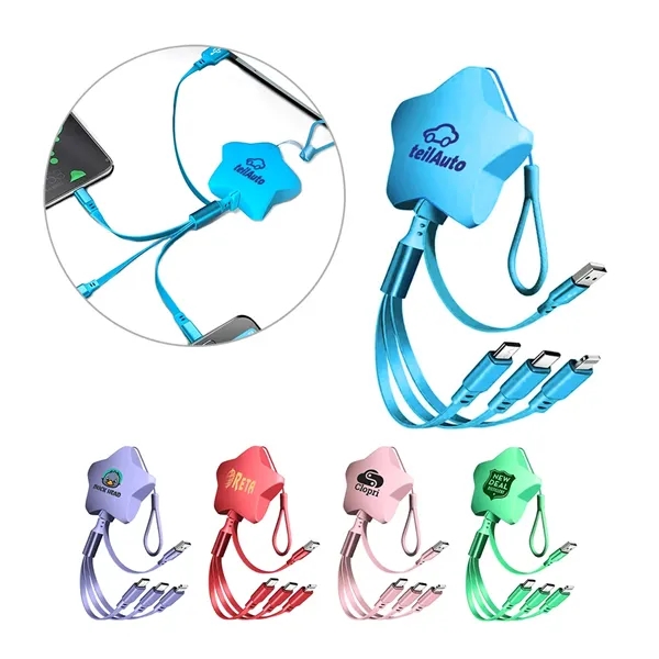 Start Shaped 3-in-1 Retractable Charging Cable... from ASI 31517 Admart Products / Admart Line