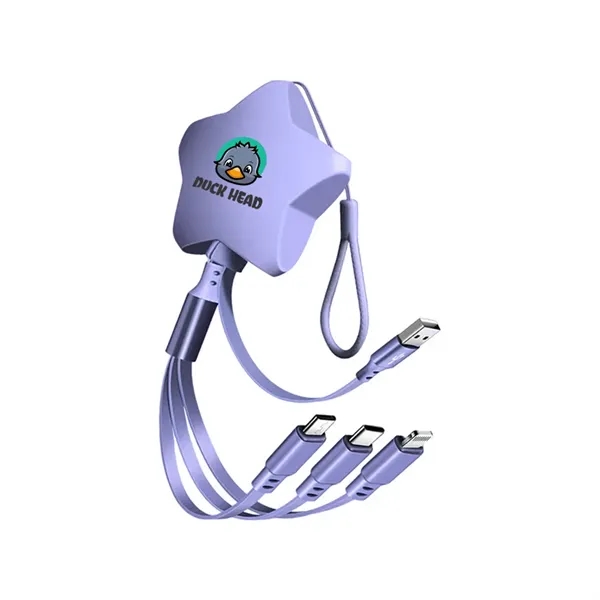 Start Shaped 3-in-1 Retractable Charging Cable... from ASI 31517 Admart Products / Admart Line