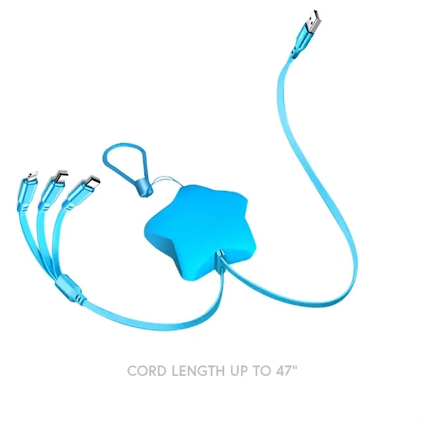 Start Shaped 3-in-1 Retractable Charging Cable... from ASI 31517 Admart Products / Admart Line