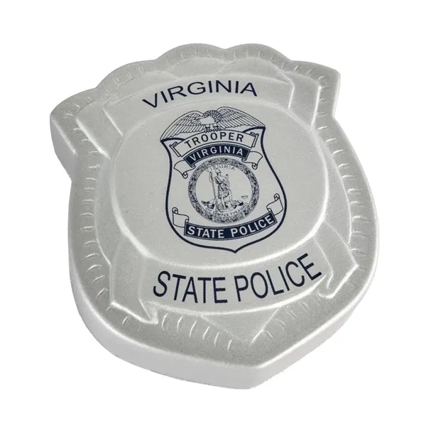 2.75" x 3.25" badge shaped stress reliever made of polyurethane foam.... from ASI 34415 Alpi International LTD