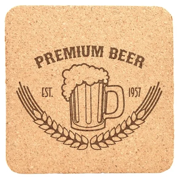 Eco-friendly 4" x 4"  cork coaster with custom engraving, perfect... from ASI 72657 Active Life Promo / Apres Ski Ingrain Promo