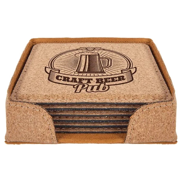 Cork coasters are a great gift or incentive.Topstiched all around and... from ASI 72657 Active Life Promo / Apres Ski Ingrain Promo
