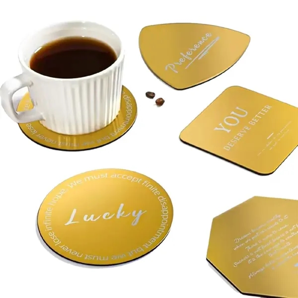 Gold stainless steel with EVA base coaster plus laser engraving on... from ASI 37218 Athena Promo (tm)