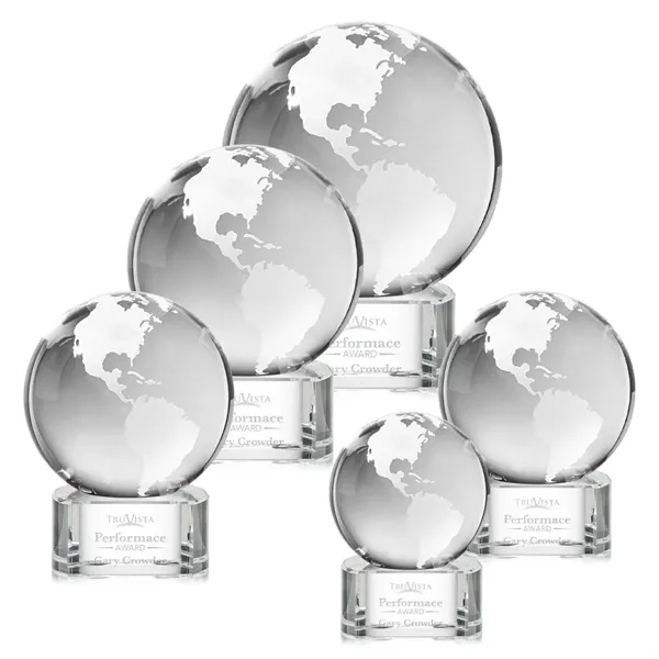 Optical crystal globe award mounted on a paragon clear optical base.... from ASI 84592 St Regis Group / St Regis