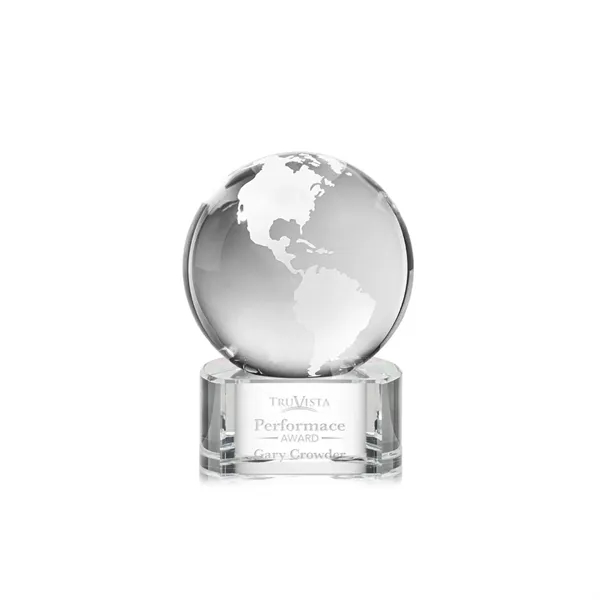 Optical crystal globe award mounted on a paragon clear optical base.... from ASI 84592 St Regis Group / St Regis