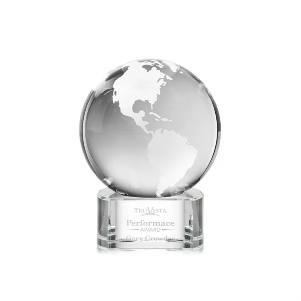 Optical crystal globe award mounted on a paragon clear optical base.... from ASI 84592 St Regis Group / St Regis