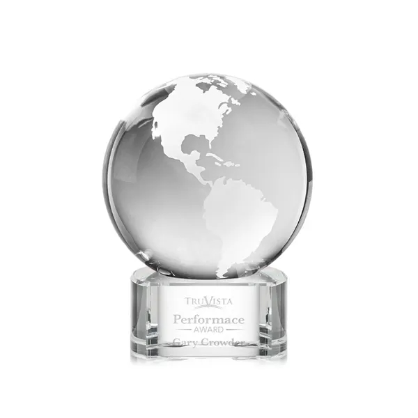 Optical crystal globe award mounted on a paragon clear optical base.... from ASI 84592 St Regis Group / St Regis