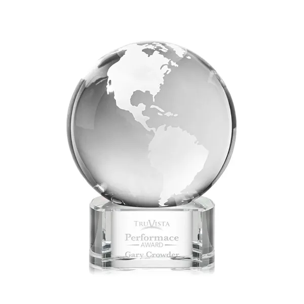 Optical crystal globe award mounted on a paragon clear optical base.... from ASI 84592 St Regis Group / St Regis