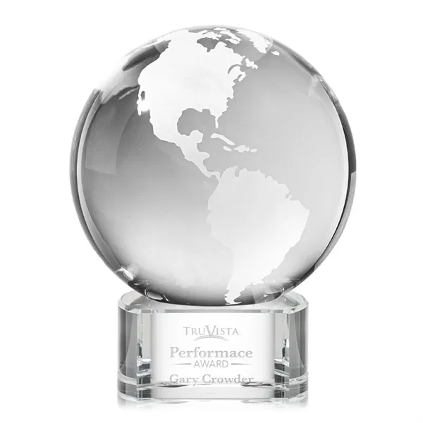 Optical crystal globe award mounted on a paragon clear optical base.... from ASI 84592 St Regis Group / St Regis