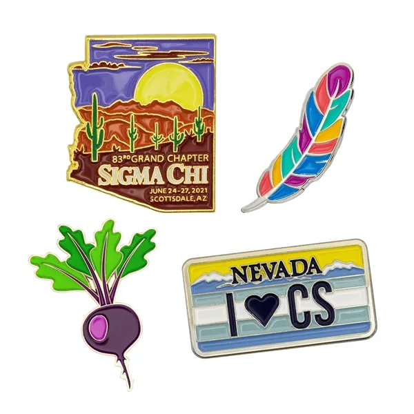 Custom die struck enamel lap pins in assorted sizes and finishes... from ASI 52263 EMT / EMT