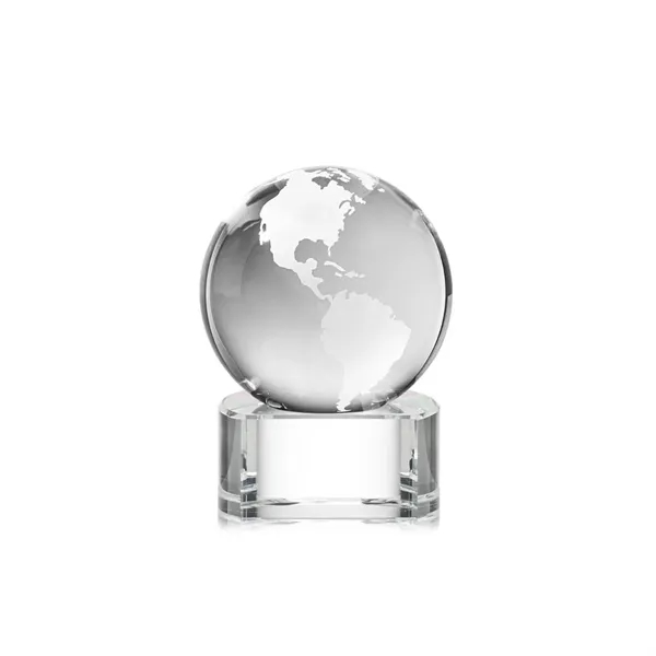 Optical crystal globe award mounted on a paragon clear optical base.... from ASI 84592 St Regis Group / St Regis