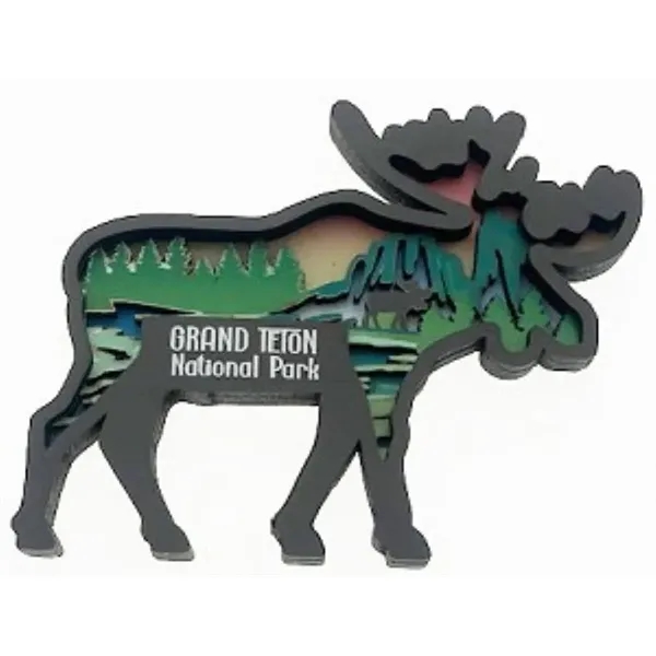 Three layer MDF magnets in bear and moose shapes.... from ASI 40610 Perry Blackburne Inc