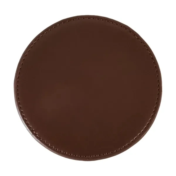 4" round coaster with faux leather look.... from ASI 34415 Alpi International LTD