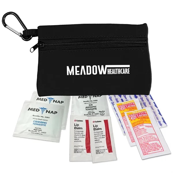 Foam lined zip bag with 50mm carabiner contains two sunscreen packets,... from ASI 55990 Garyline