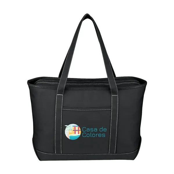 24" x 14" x 7" cotton canvas tote bag with outside... from ASI 63549 Jornik Manufacturing Corp