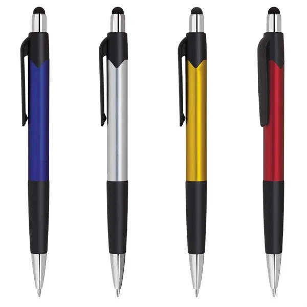 Plastic click action ballpoint pen with soft touch stylus.... from ASI 31517 Admart Products / Admart Line