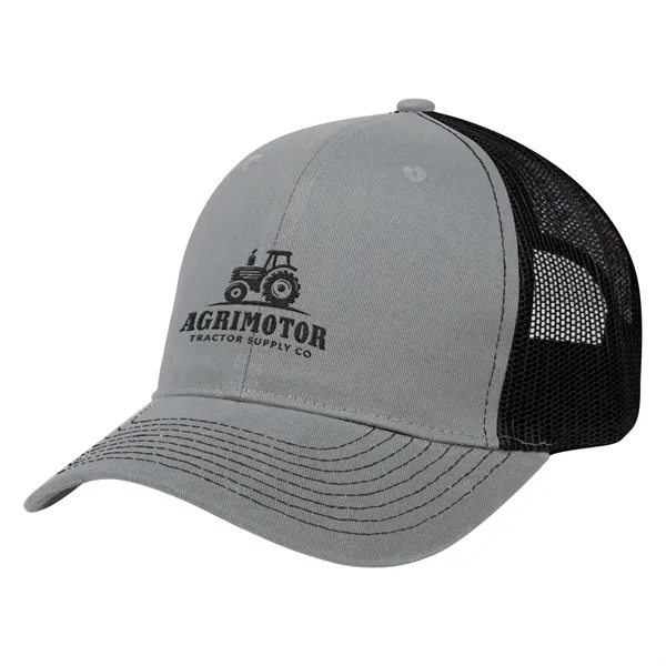 Mesh back cap with 100% brushed cotton twill crown, pre-curved visor,... from ASI 61125 Hit Promotional Products / Hit®