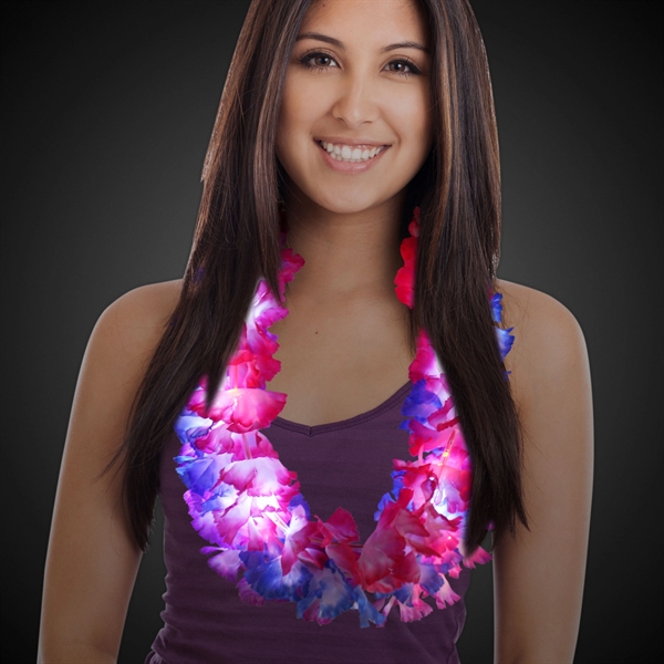 33" LED light up silk flower leis.... from ASI 42016 Brighter Promotions Inc / Chemical Light™ Liquid Light