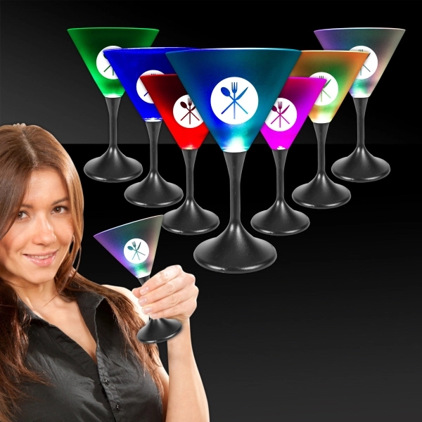 7 oz. martini glass with white or black stem, clear top... from ASI 42016 Brighter Promotions Inc / Chemical Light™