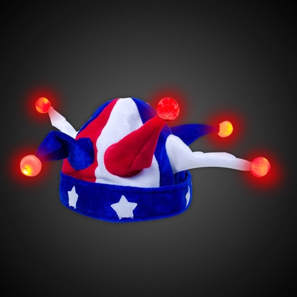 USA-themed novelty jester hat with LED lighting.... from ASI 42016 Brighter Promotions Inc / Chemical Light™